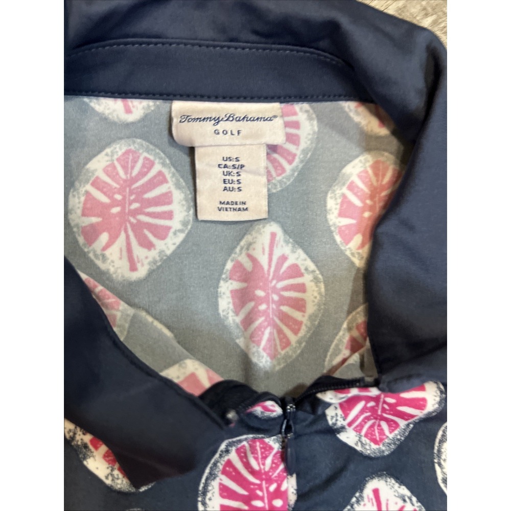 Tommy Bahama GOLF Womens Polo‎ Shirt Small S Navy And Pink Sleeveless - Picture 3 of 10